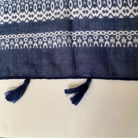 Patchwork Bandana print rayon tassel trimmed scarf - Picture 8 of 8